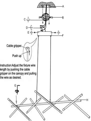 CARSON Maxax 6511-8GD Integrated LED Gold Modern Industrial Island Light Hanging Pendant Light Chandelier-FIG1