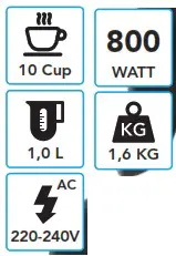 mestic MK-120 10 Cup Coffee Maker - icon