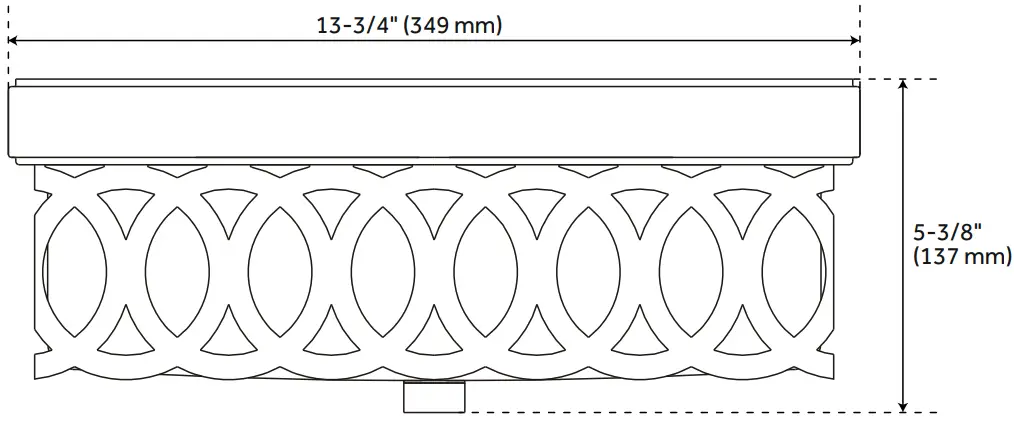 SIGNATURE HARDWARE 440714 13.75-Inch Polished Nickel Incandescent Flush Mount Light - Figure