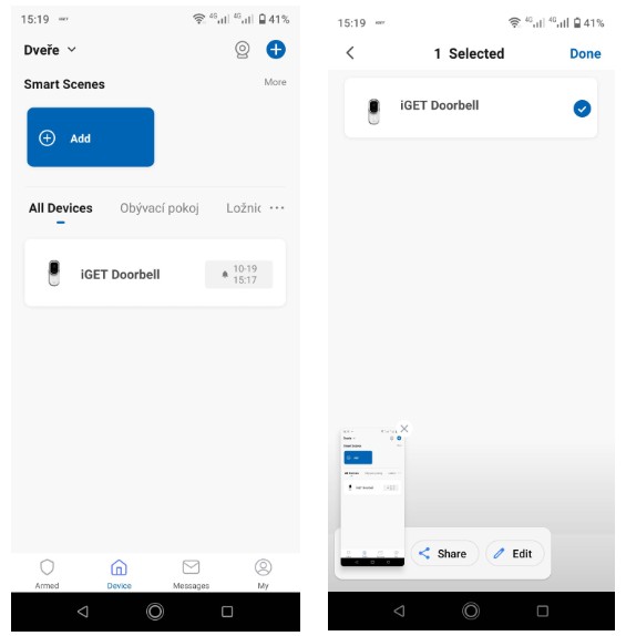iGET DS1 Video Doorbell - Remove Device 1