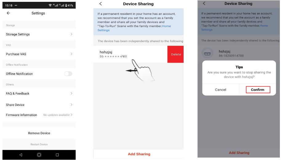iGET DS1 Video Doorbell - Remove Device 2
