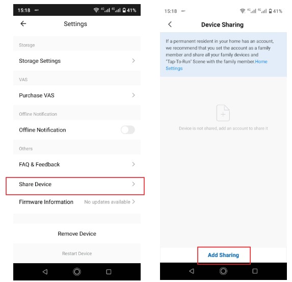 iGET DS1 Video Doorbell - Share Device 1