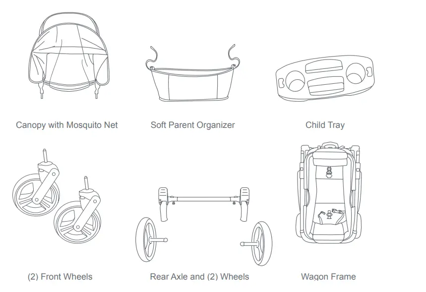 baby trend CW01D92 Expedition 2 in 1 Stroller Wagon - Part List