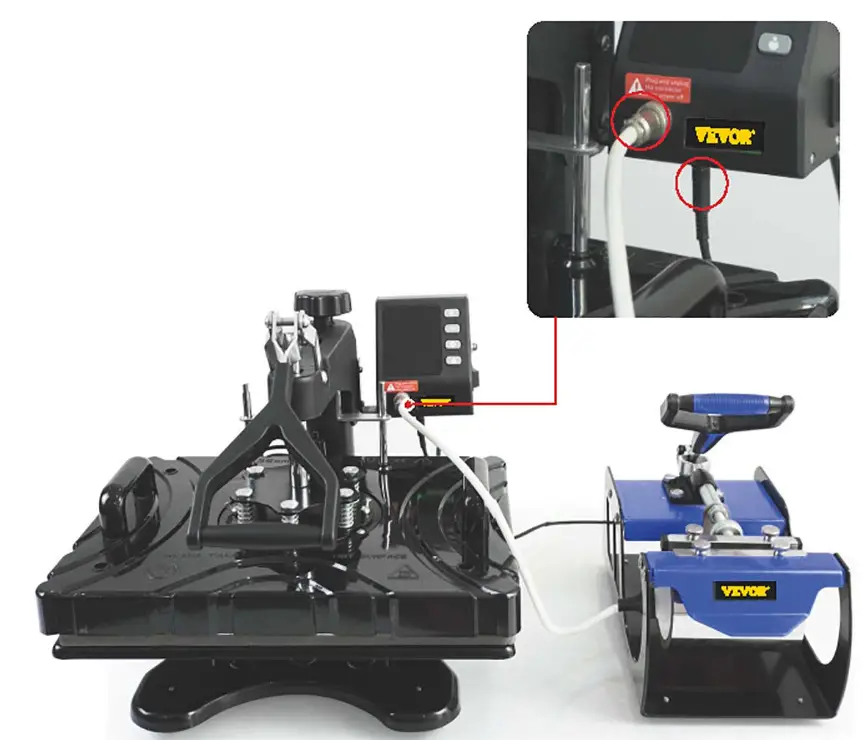 VEVOR PM810KB Cup Heat Press Attachment - cable 1