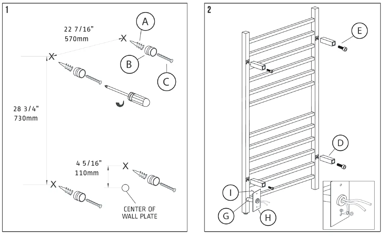 Amba RSWHL-P Radiant Large Hardwired Square Towel Warmer 4