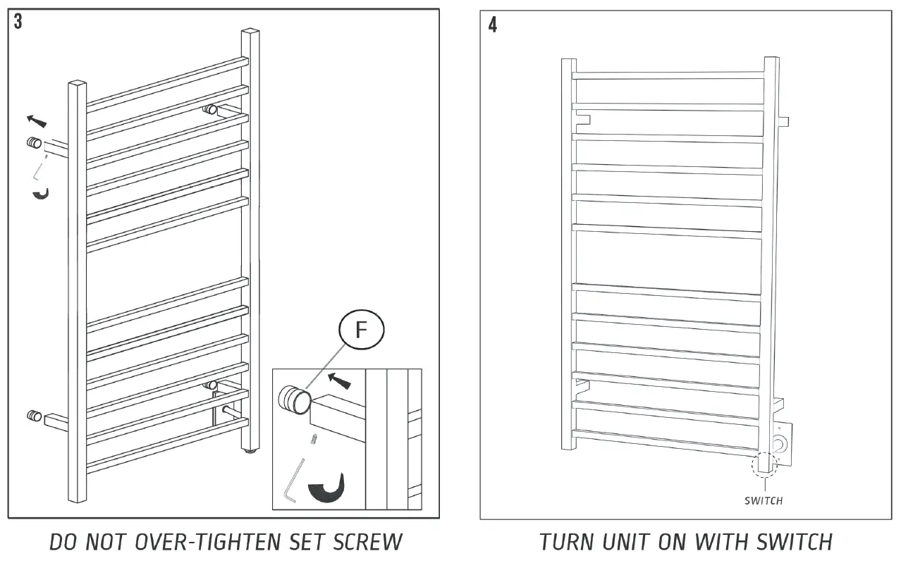 Amba RSWHL-P Radiant Large Hardwired Square Towel Warmer 5