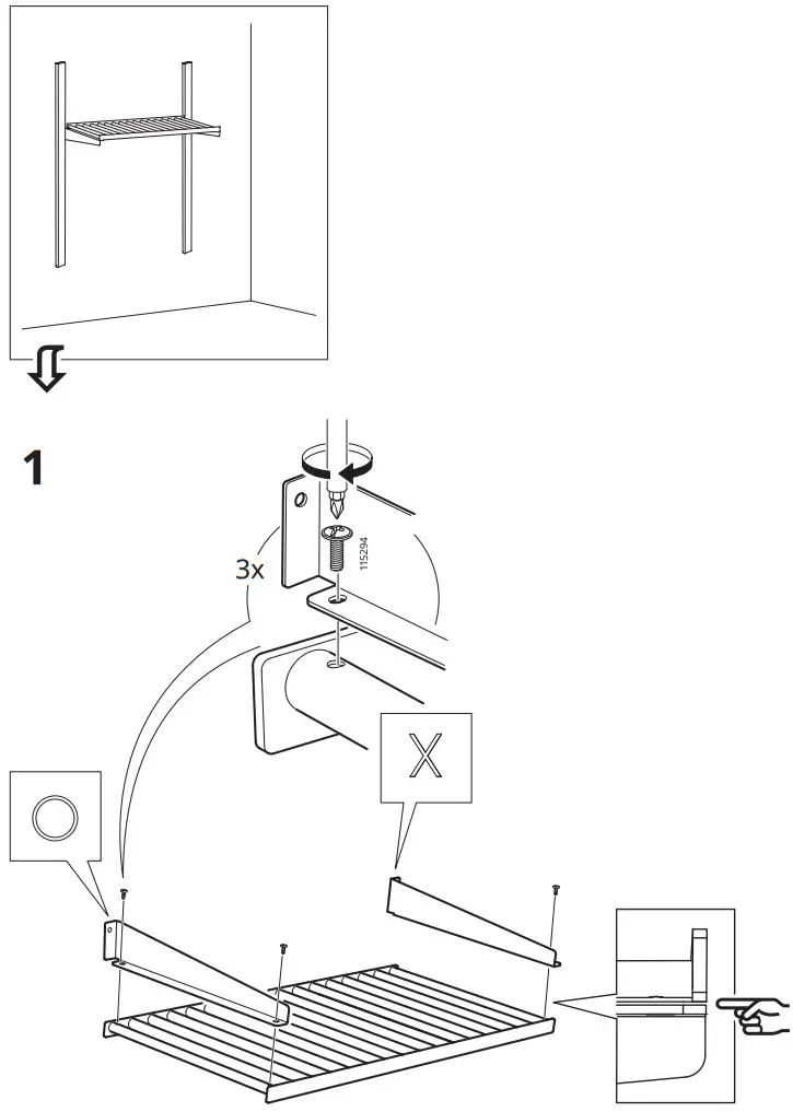 IKEA KUNGSFORS Suspension Rail with Shelf - fig 15