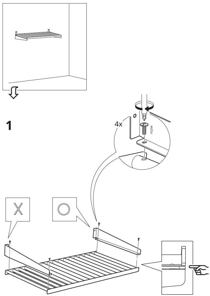 IKEA KUNGSFORS Suspension Rail with Shelf - fig 3