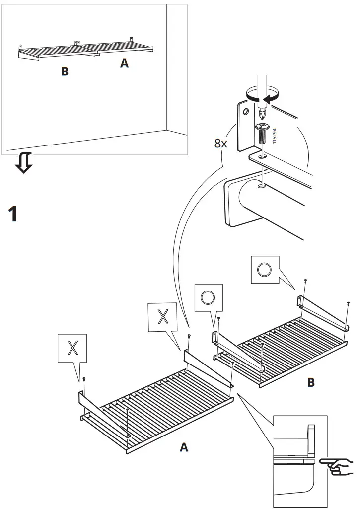 IKEA KUNGSFORS Suspension Rail with Shelf - fig 7