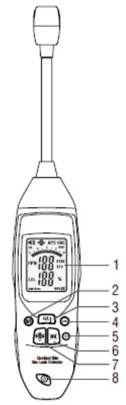 PCE GA 12 Leak Detector - display description
