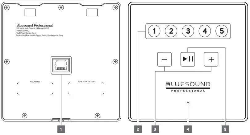 BLUESOUND CP100 Wallmount Control Panel-fig3