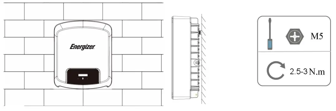 Energizer Force Series Solar Inverter - wall bracket