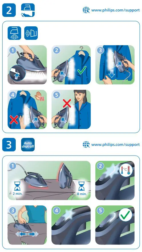 PHILIPS DST8020-20 Azur 8000 Series Steam Iron User Manual - How to use