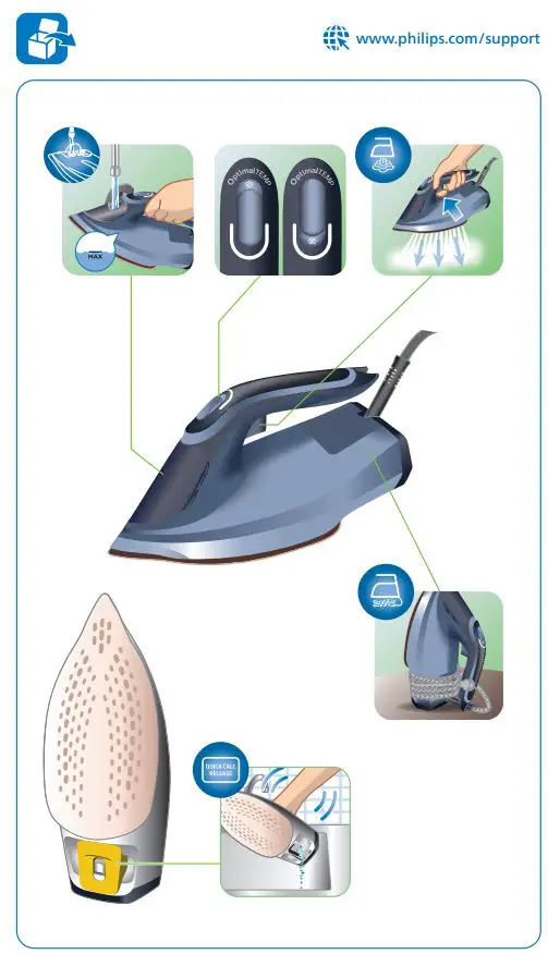 PHILIPS DST8020-20 Azur 8000 Series Steam Iron User Manual - What's in the box