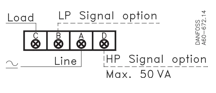 Danfoss KP 21 Pressure Switch - Terminal block