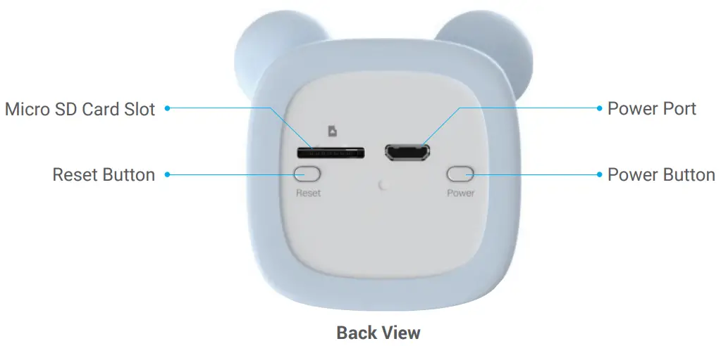 EZVIZ BM1 Battery Powered Smart Baby Monitor - Back View