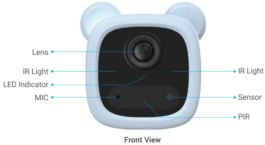 EZVIZ BM1 Battery Powered Smart Baby Monitor - Front View