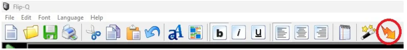 PROMPTER Met Flip Q Software - button