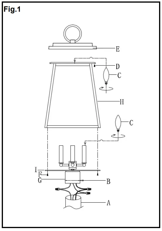 Broughton 521PHBR 116 Inch Tall 4 Light Outdoor Post Lamp - fig 3