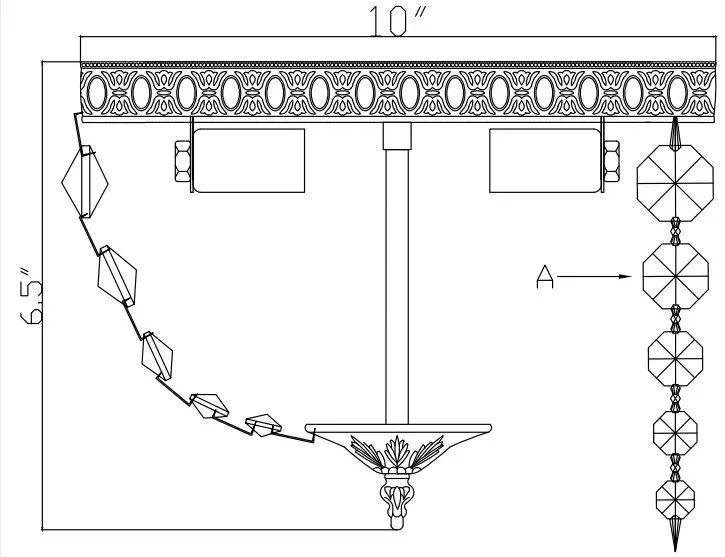 CRYSTORAMA 710-EB-CL-MWP Two Light Ceiling Mount - fig 1