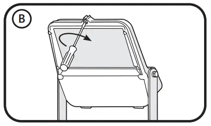 GE current EFH1 LED Flood Light - Close and fasten door