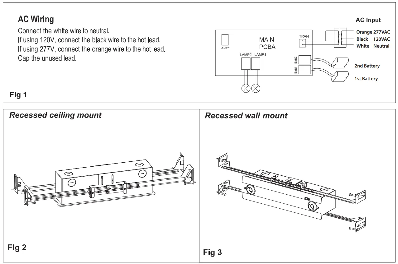 COMPASS CELEM Recessed Mounting Emergency Light - fig 2