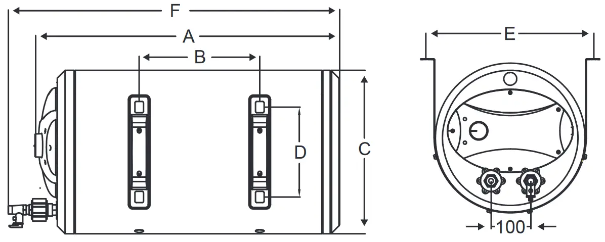 ALPHA AST 30 H Electric Storage Water Heater - Dimension 2