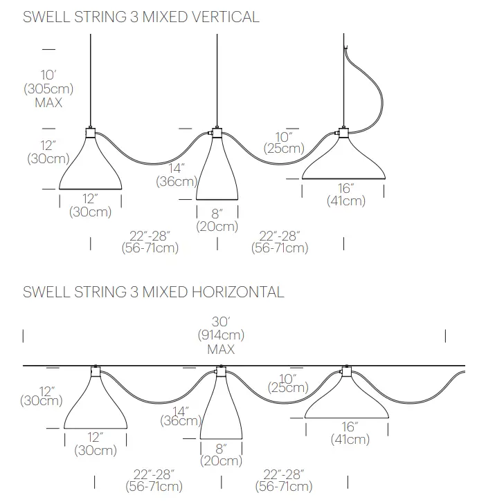 TROY LIGHTING SWELL XL Swell LED Pendant Light - DIMENSIONS 1