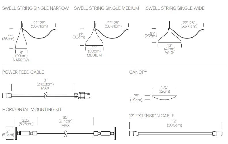 TROY LIGHTING SWELL XL Swell LED Pendant Light - DIMENSIONS 3