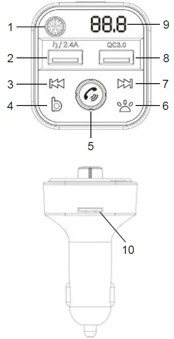 Peiying-URZ0479-Car-FM-Transmitter-with-Bluetooth-Function-fig-1