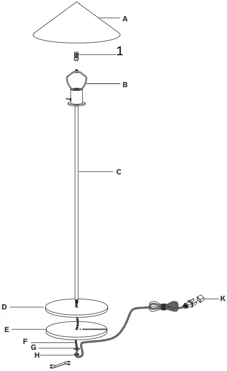 VISUAL COMFORT PCD1200 Orsay Medium Floor Lamp