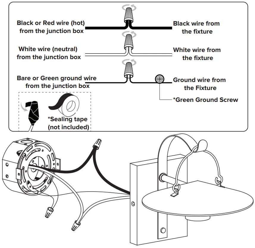 Unbranded LJD F12201 11i 1 Light Matte Black Porch Outdoor Wall Sconce Cylinder - electrical connection