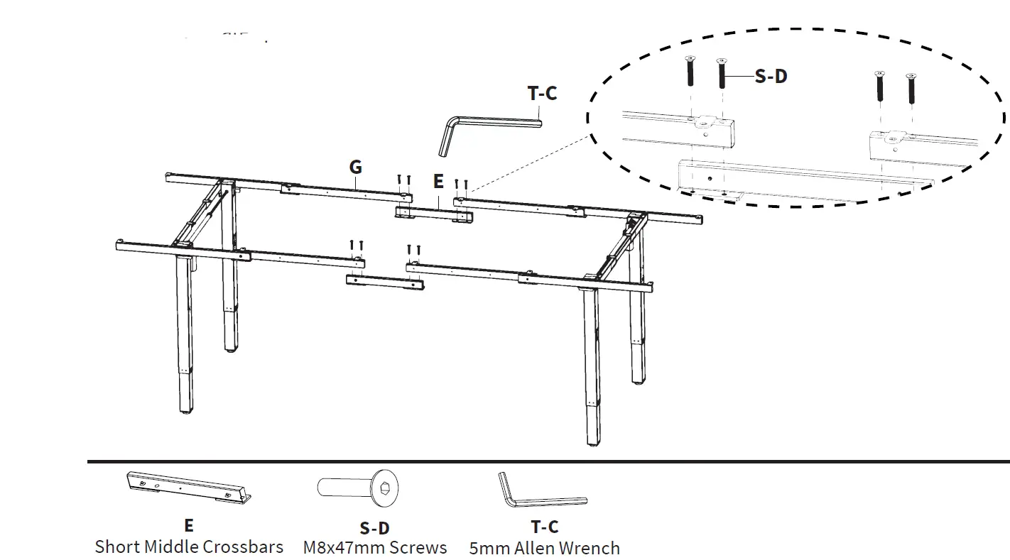V I V O DESK-E-400B Electric 4-Leg Dual Motor Desk Frame 10