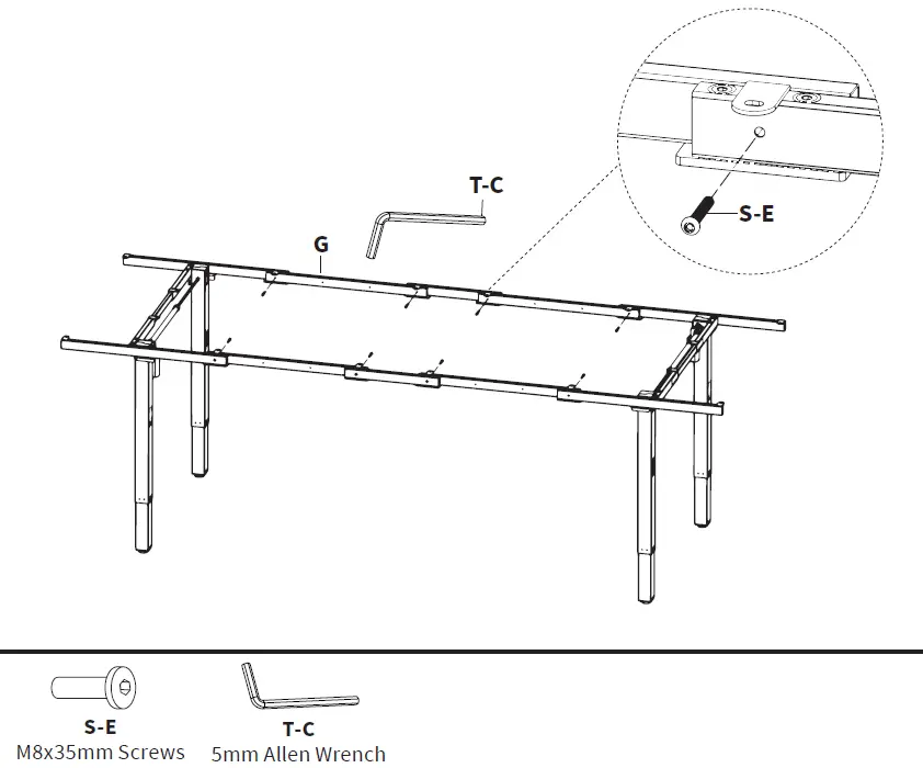 V I V O DESK-E-400B Electric 4-Leg Dual Motor Desk Frame 11