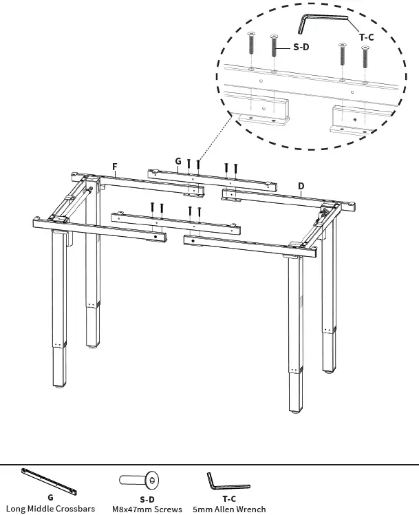 V I V O DESK-E-400B Electric 4-Leg Dual Motor Desk Frame 12