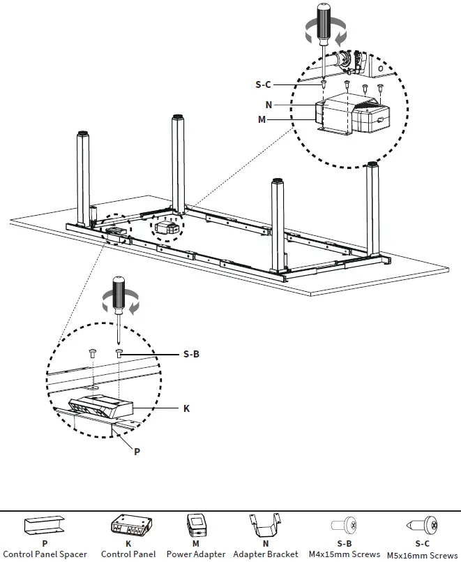V I V O DESK-E-400B Electric 4-Leg Dual Motor Desk Frame 17