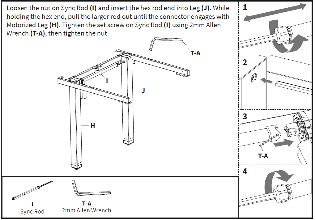 V I V O DESK-E-400B Electric 4-Leg Dual Motor Desk Frame 7