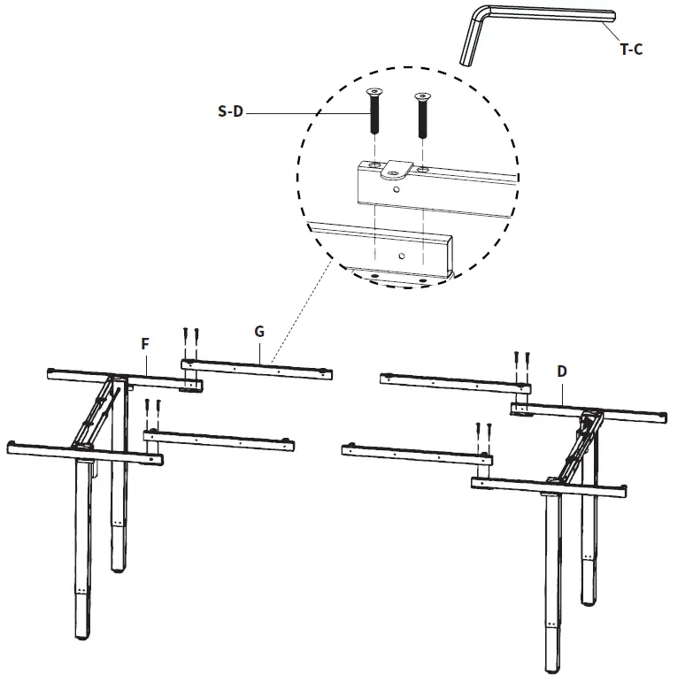 V I V O DESK-E-400B Electric 4-Leg Dual Motor Desk Frame 8