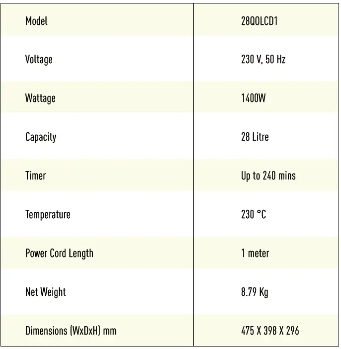 IFB Home Appliances 28QOLCD1 Quartz Oven-fig-27