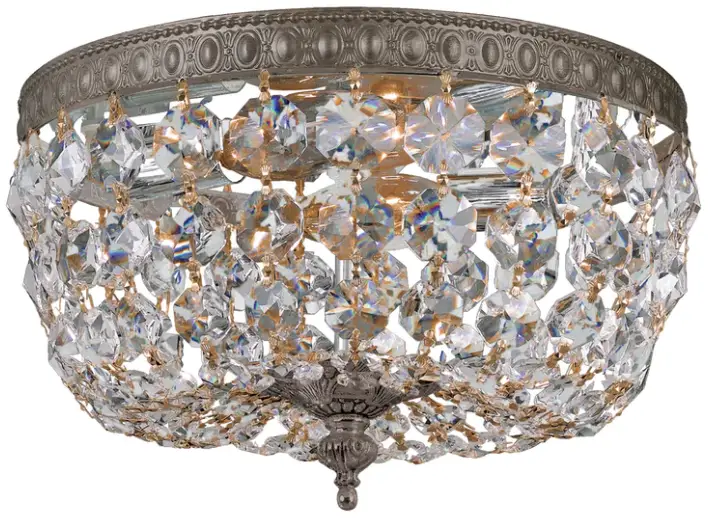 Crystorama 710-EB-CL-SAQ Two Light Ceiling Mount