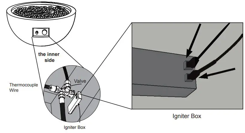 MODENO OFG116LP Nantucket Fire Bowl Owner's Manual - Make sure the electrode wire