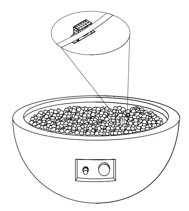 MODENO OFG116LP Nantucket Fire Bowl Owner's Manual - Place lava rock by hand