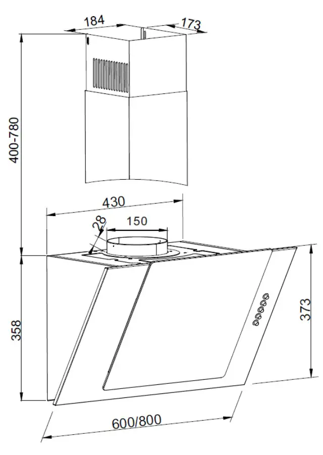 Amica 3683500 Kitchen Extractor Hood - overview 1
