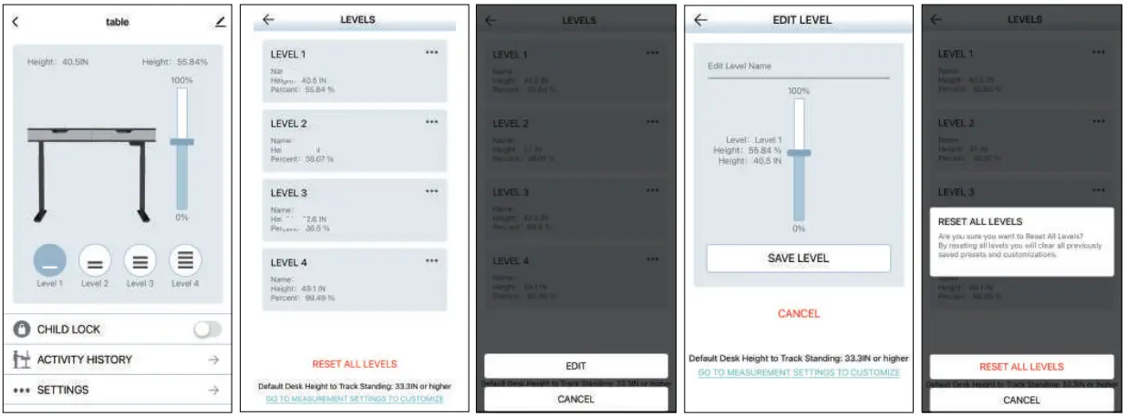 realspace 7500109 Smart Electric Height Adjustable Desk - App Features