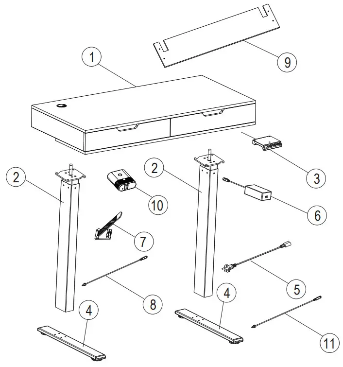 realspace 7500109 Smart Electric Height Adjustable Desk - FIG 1
