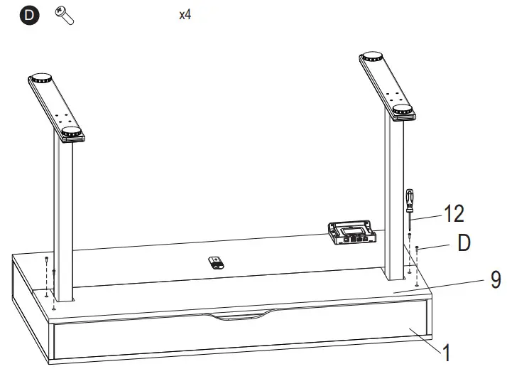 realspace 7500109 Smart Electric Height Adjustable Desk - Fix the baseboard