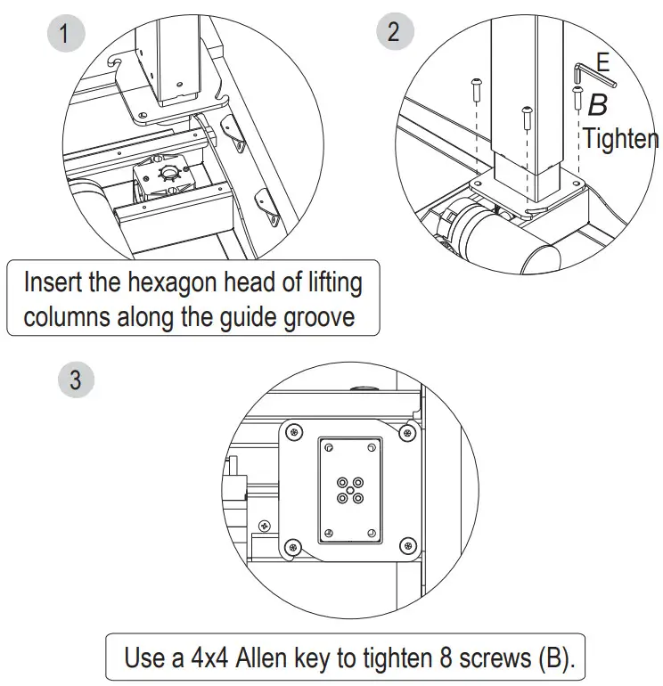 realspace 7500109 Smart Electric Height Adjustable Desk - Insert the hexagon