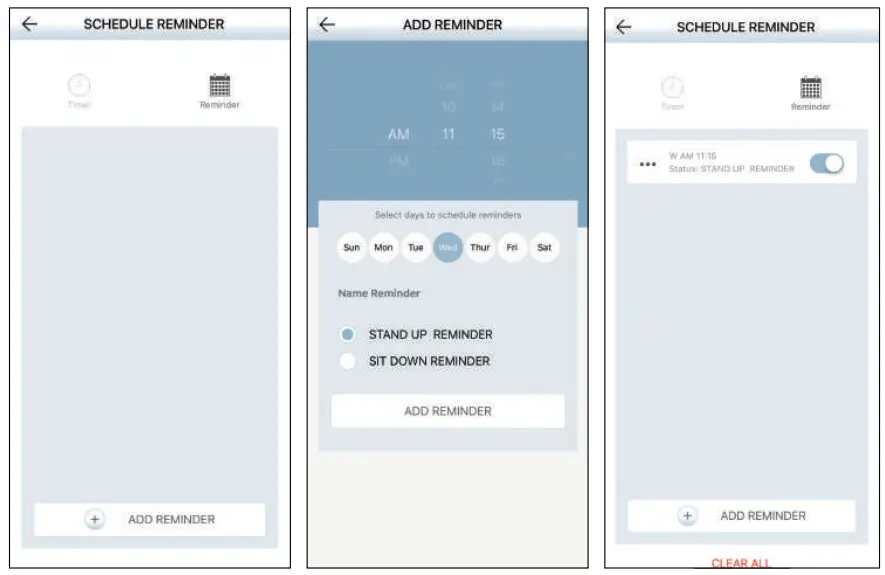 realspace 7500109 Smart Electric Height Adjustable Desk - Schedule Reminders