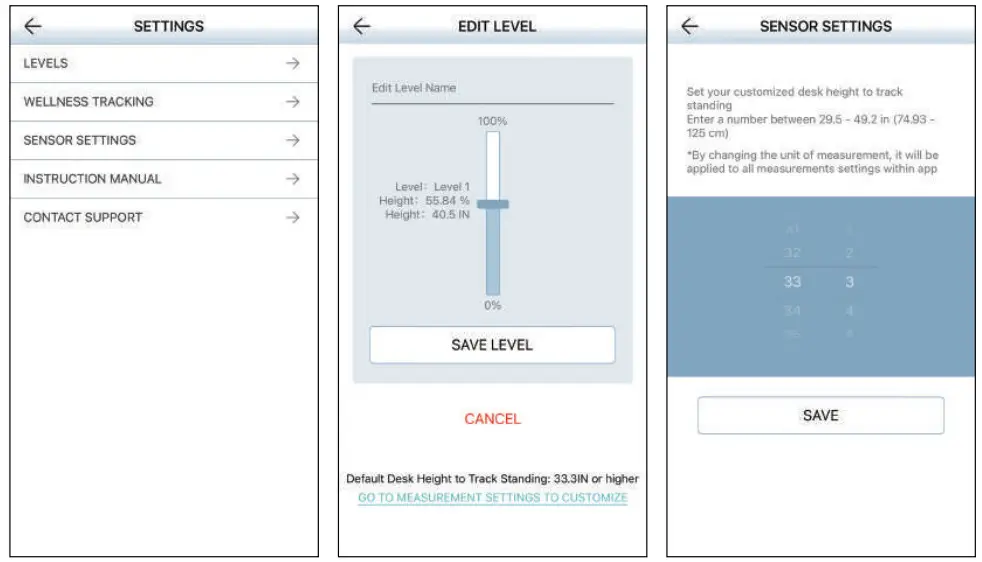 realspace 7500109 Smart Electric Height Adjustable Desk - Sensor Settings