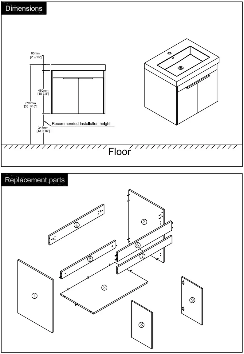 JimsMaison BV C021 Floating Bath Vanity Bath Vanity Bathroom Vanity Badmeubel - fig 11